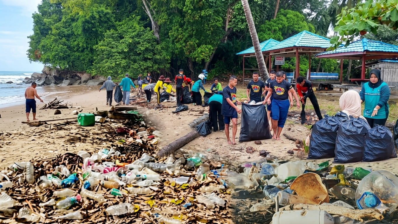 Sampah Pesisir Batu Lamampu Viral, Kades Tanjung Karang Soroti Keterbatasan Anggaran dan Regulasi