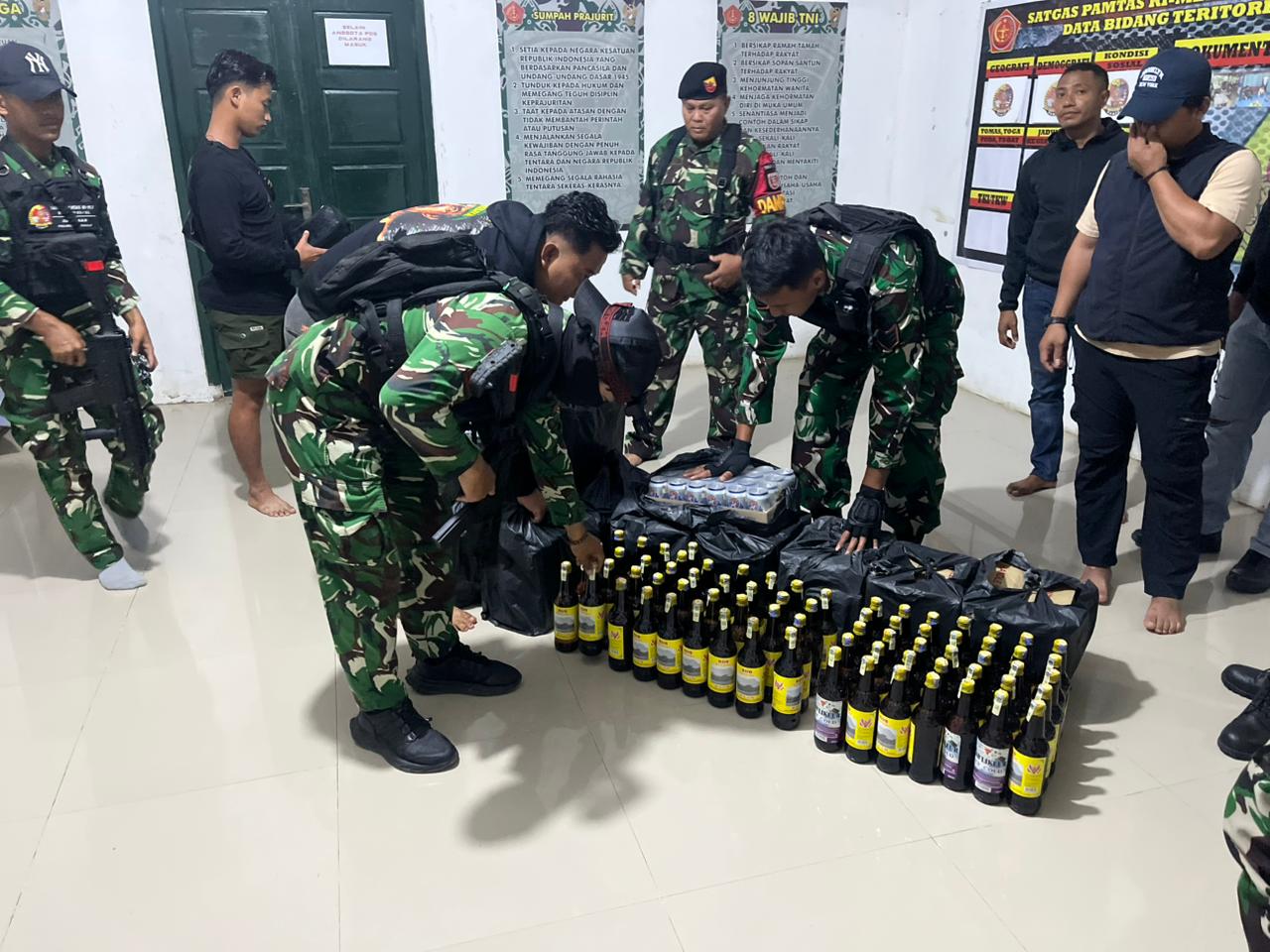 Jalur Tikus Sebatik Kembali “Panas”! TNI Bongkar Penyelundupan Miras, Pelaku Kabur Lintasi Perbatasan