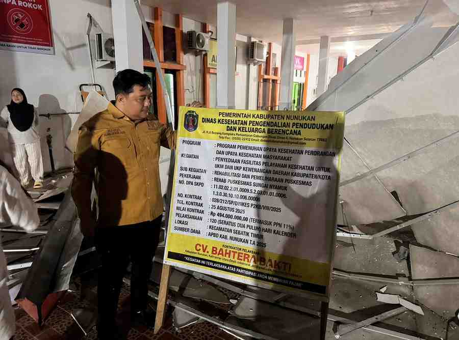 Ambruknya Plafon Puskesmas Sungai Nyamuk Disorot DPRD Nunukan,Andi Mulyono Desak Audit Menyeluruh dan Evaluasi Tata Kelola Proyek Publik