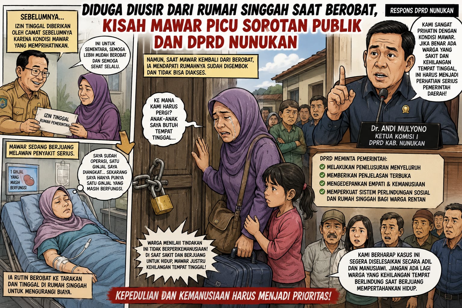 Diduga Diusir dari Rumah Singgah Saat Berobat, Kisah Mawar Picu Sorotan Publik dan DPRD Nunukan
