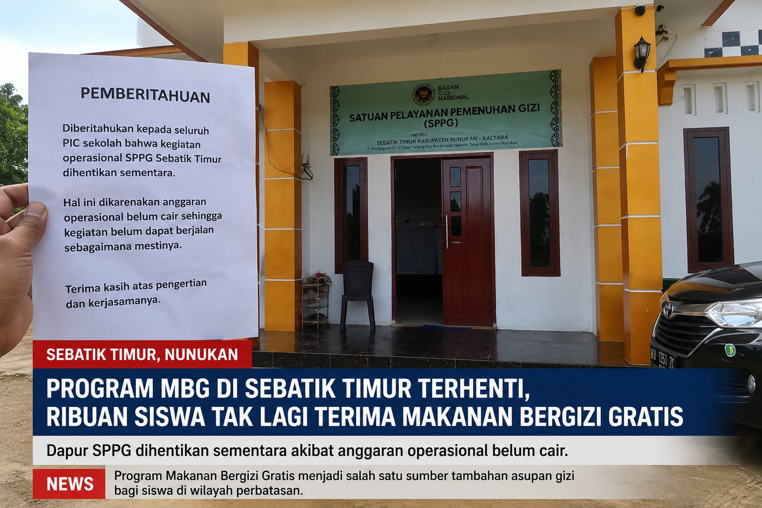MBG di Sebatik Timur Terhenti, Ribuan Siswa Tak Lagi Terima Makanan Bergizi Gratis