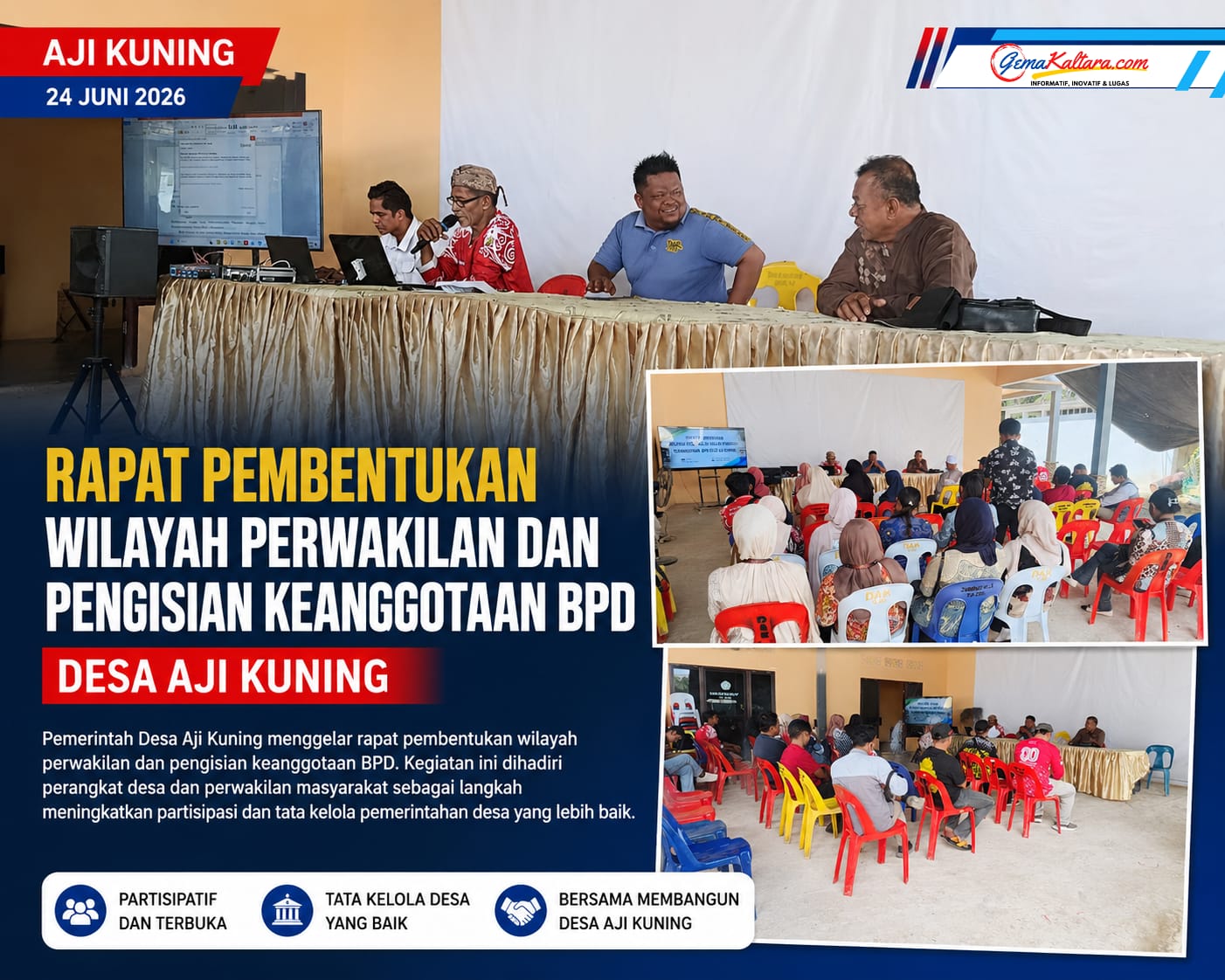 Empat Dapil dan Kursi Perempuan Ditetapkan, BPD Aji Kuning Siap Gelar Pemilihan