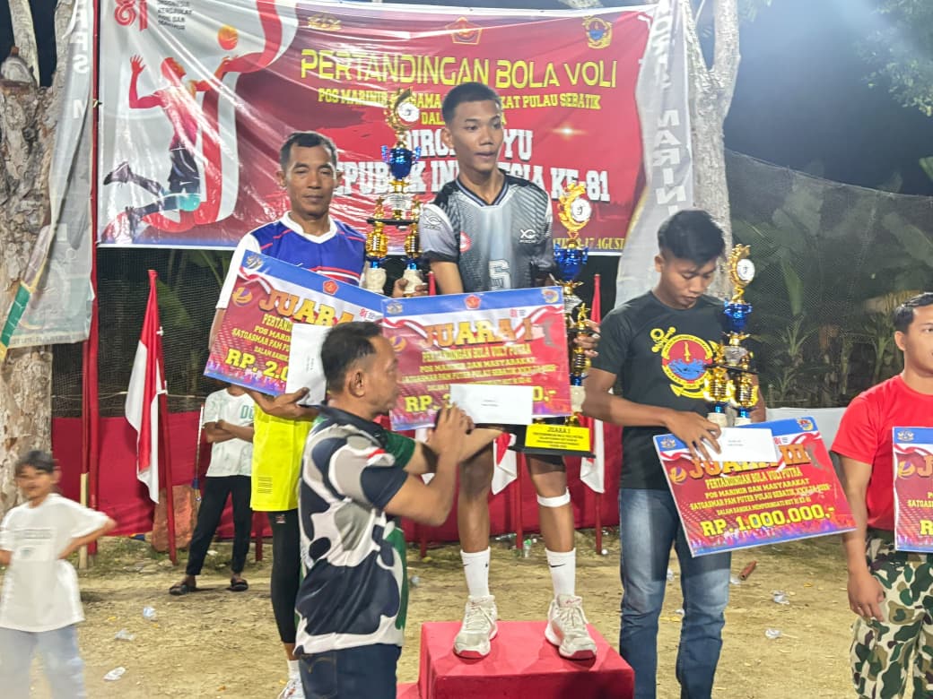 Turnamen Bola Voli Antarpos Marinir Semarakkan HUT ke-81 RI di Pulau Sebatik